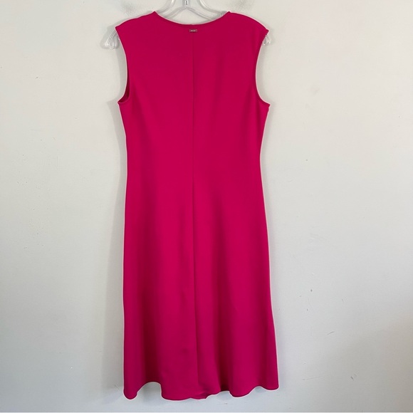 DKNY Sleeveless Midi Dress Asymmetrical Hem V-Neck - Small - Pink Cocktail Party - Picture 13 of 13